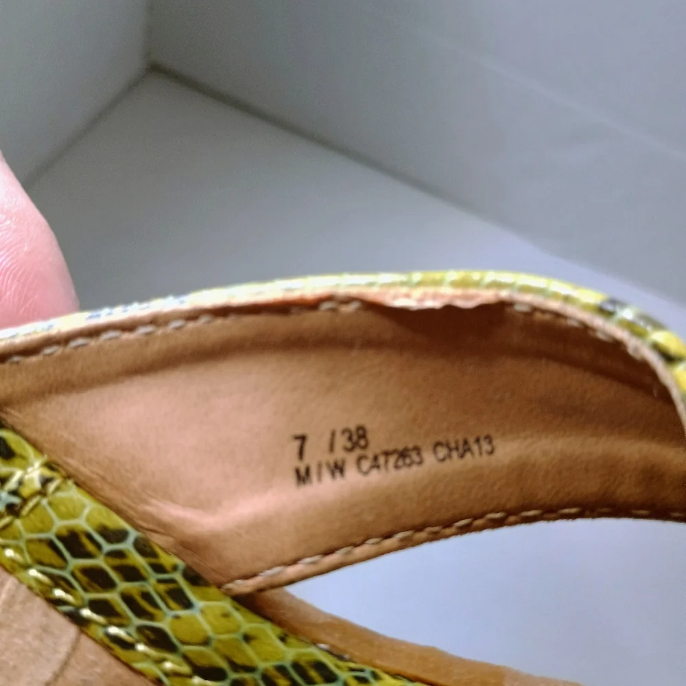 Born Green Snake-Print Thong Sandals